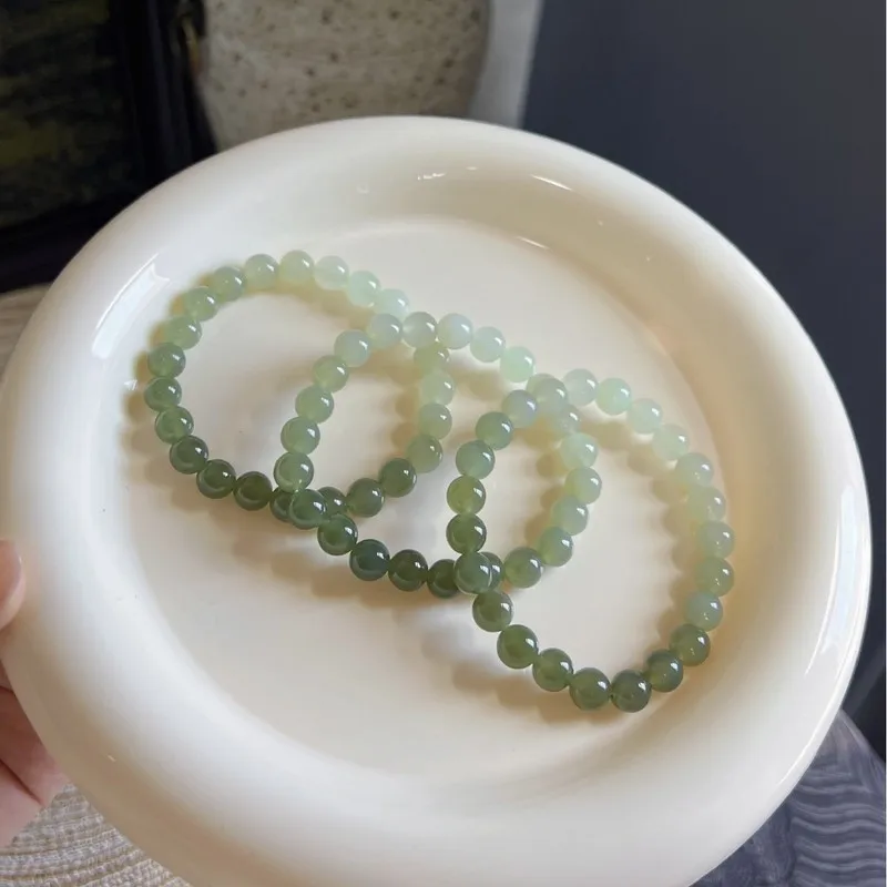 Hotan Sugar White Beads Are Round Smooth, Jade Is Warm Delicate, And Entire String Is Polishe