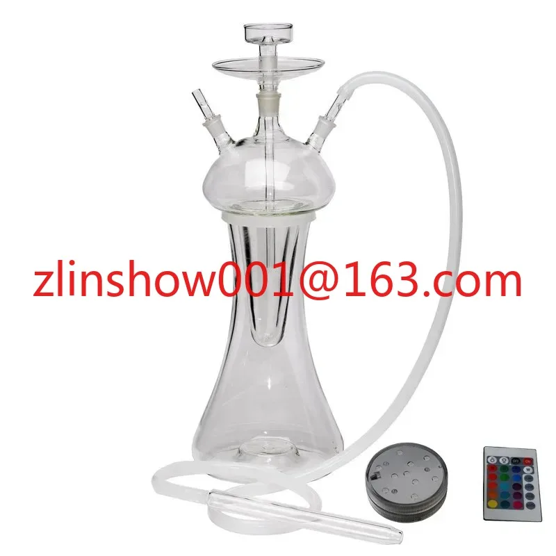 Wholesale High Quality Mushroom Shape Glass Hookah Shisha Glass Chicha Narguile with LED Lights