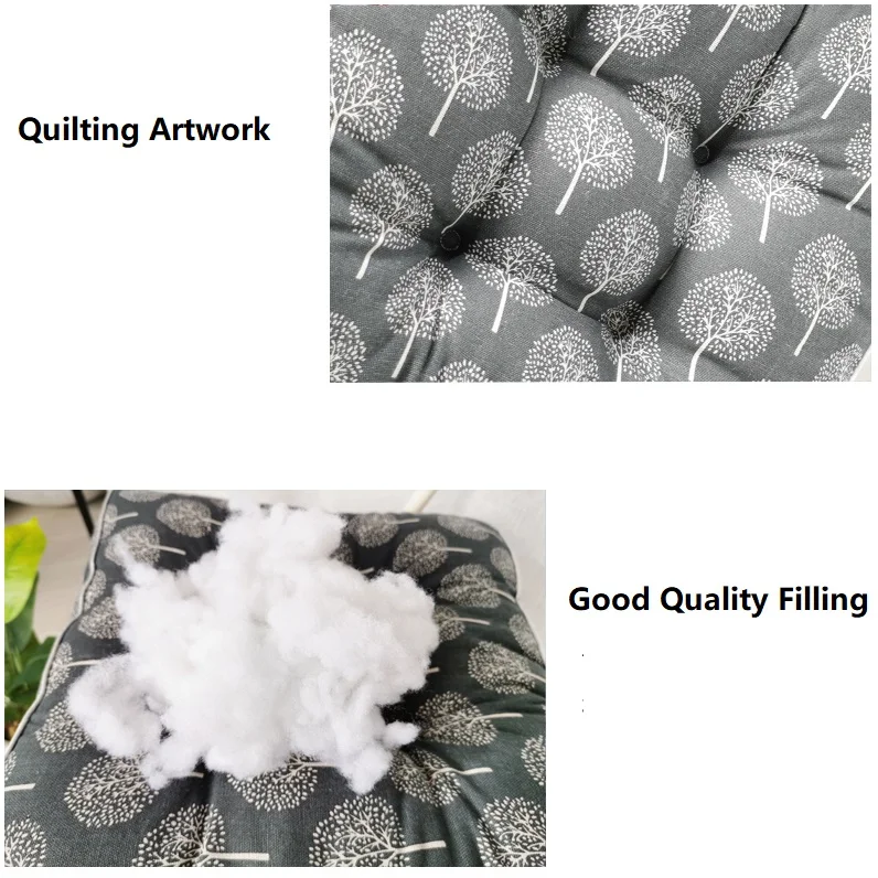Cotton Linen Cover with PP Cotton Filler Thicken Square Chair Cushion Soft Pad Seat Cushion for Home Office 50x50x10cm