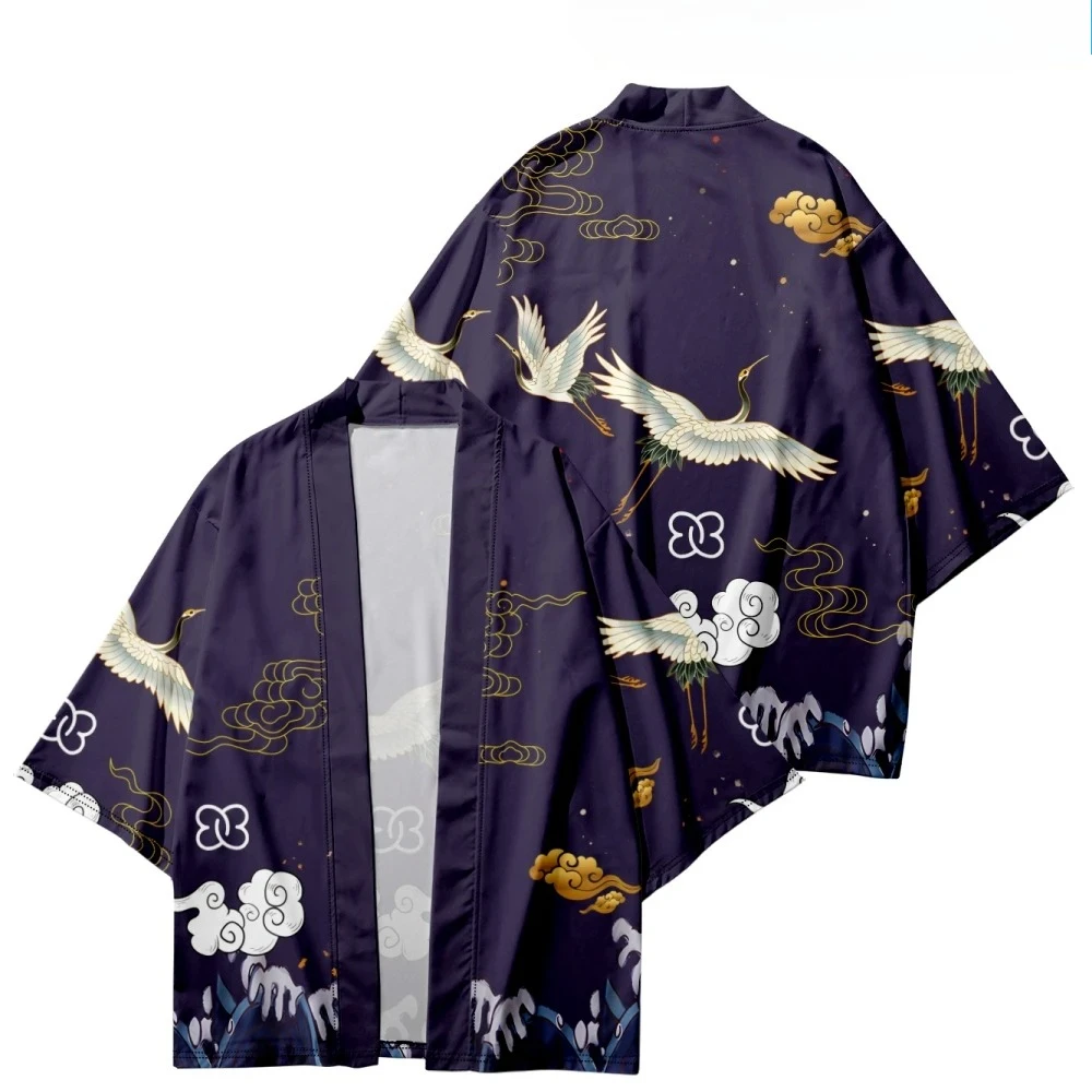 سترة كيمونو يابانية للرجال صيفية جديدة هاوري ساموراي كيمونوس كاراتيه ملابس الشارع قميص كيمونو ياباني رجالي هاوري يوكاتا #3