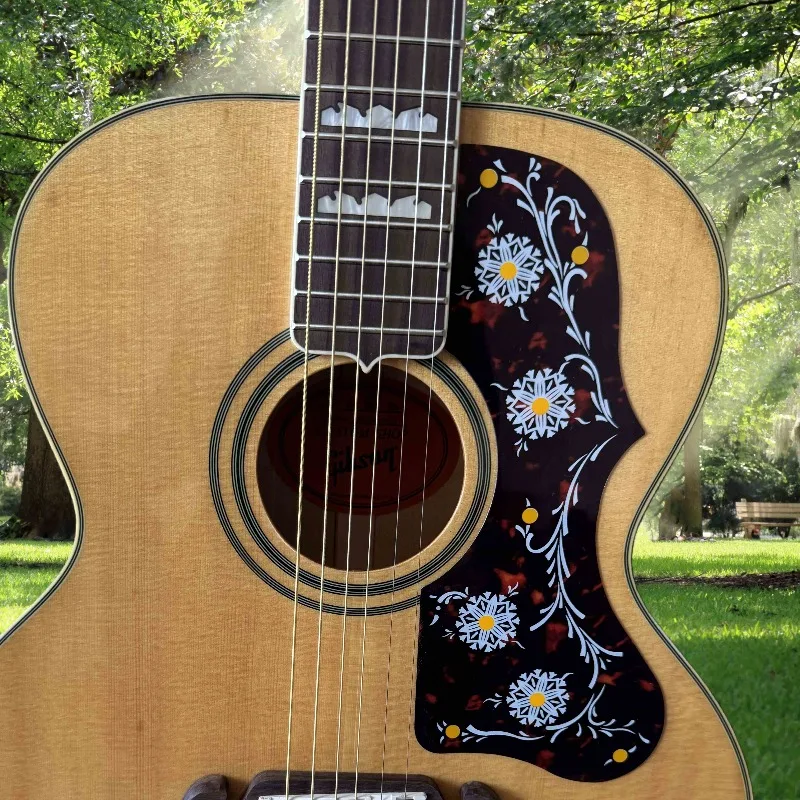 White J-200 Acoustic Guitar Wood 42 Inch Spruce Daisy Pickguard Solid Top High Frequency Transparent 1942 Classic Studio