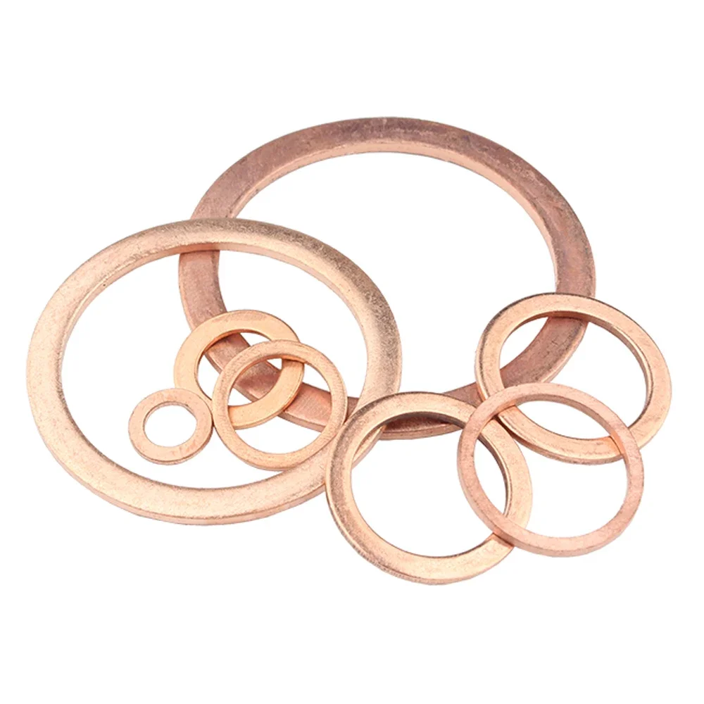 10/20/50Pcs M5 M6 M8 M10 M12 M14 M16 M18 M20 M22 Solid Copper Washer Shim Flat Ring Gasket Rings Seal Plain Spacer Washers