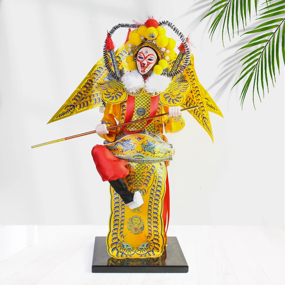 Chinese National Essence Beijing Opera Monkey King MKB Sun WuKong Cloth Doll Ornament Collection Souvenirs Crafts DIY Desk Decor