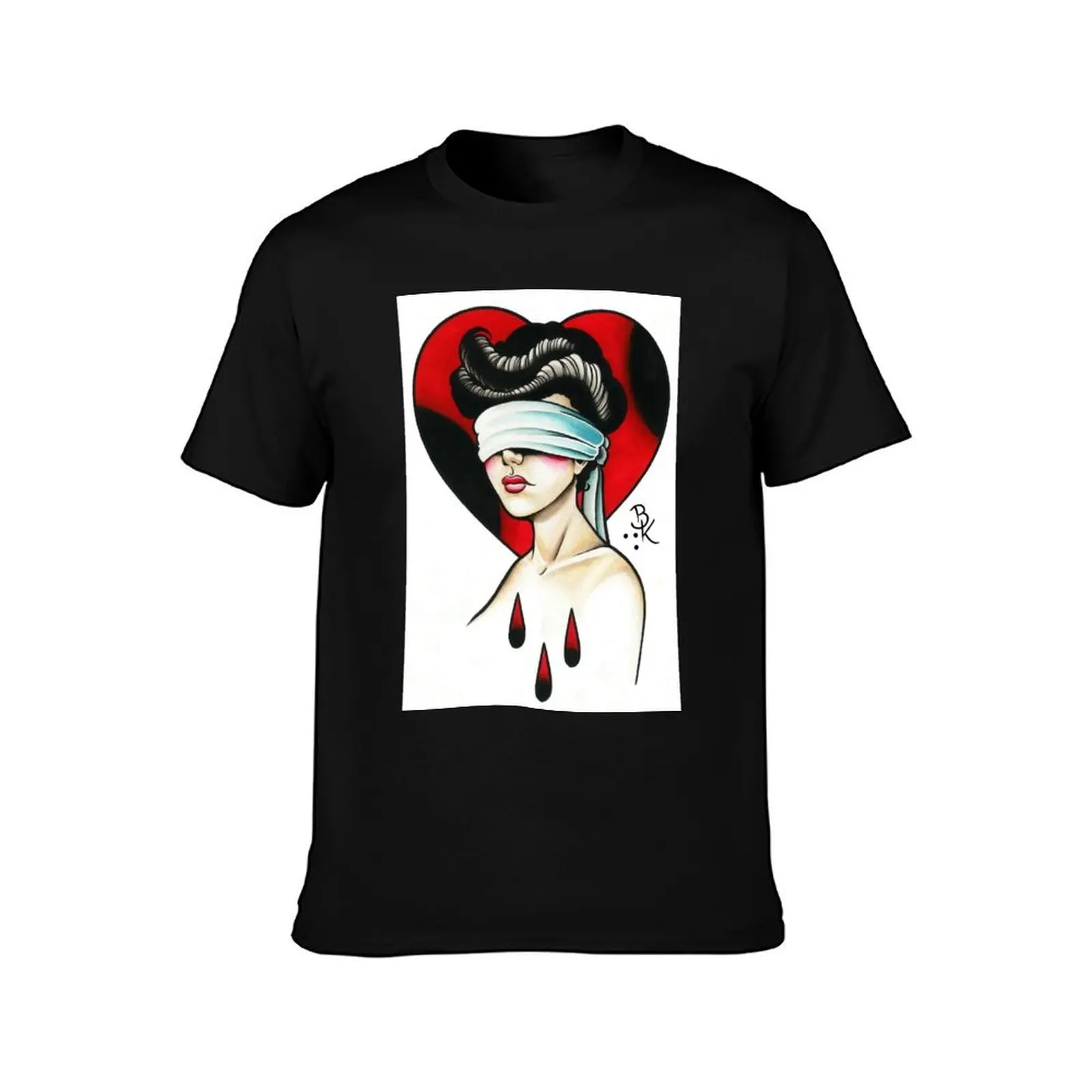 Blind love T-Shirt Summer Casual Cotton Tee Oversized Streetwear Tops Vintage Graphic Print Loose Fit Short Sleeve