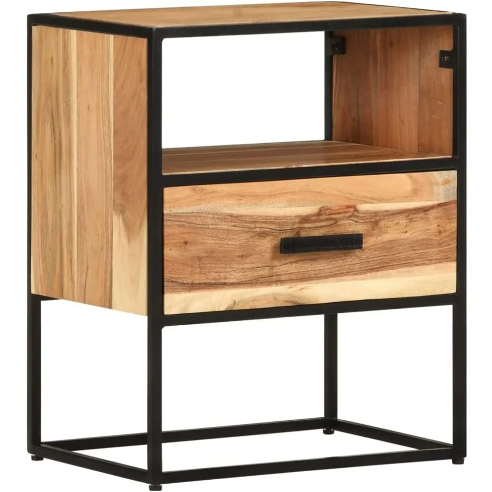 

Bed Table Cabinet, Wood Bedside Cabinet with Drawer Industrial Style Nightstand for Bedroom, Bedroom Furniture, Besides Table