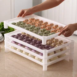 Thickened Plastic Plate Dumpling Plate Can Be Stacked with Dumplings Wonton Plate Pasta Tray Food Storage Box