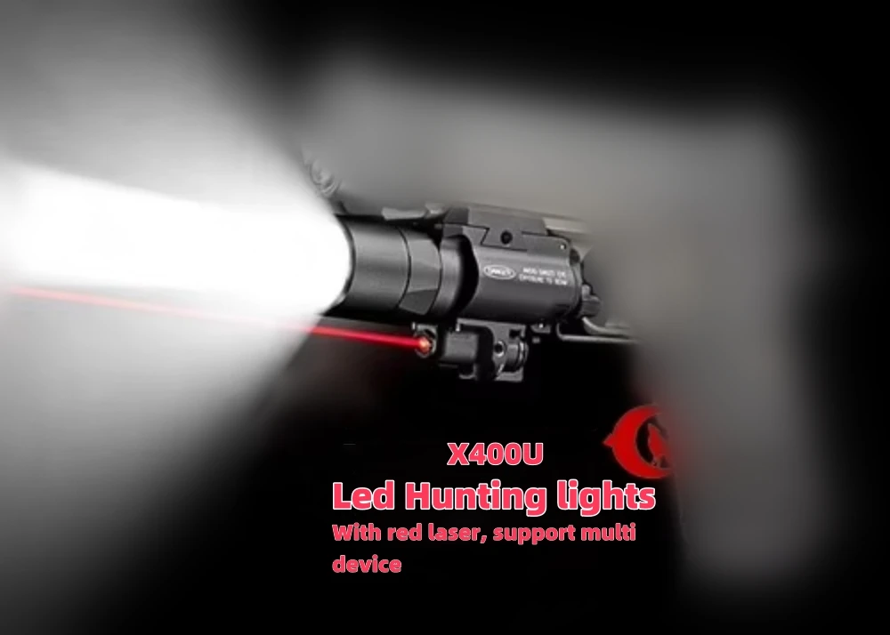 Hunting lights Aluminum 500  lumens X400U  Flashlight Red Sight Tactical Flashlight HK15-0084