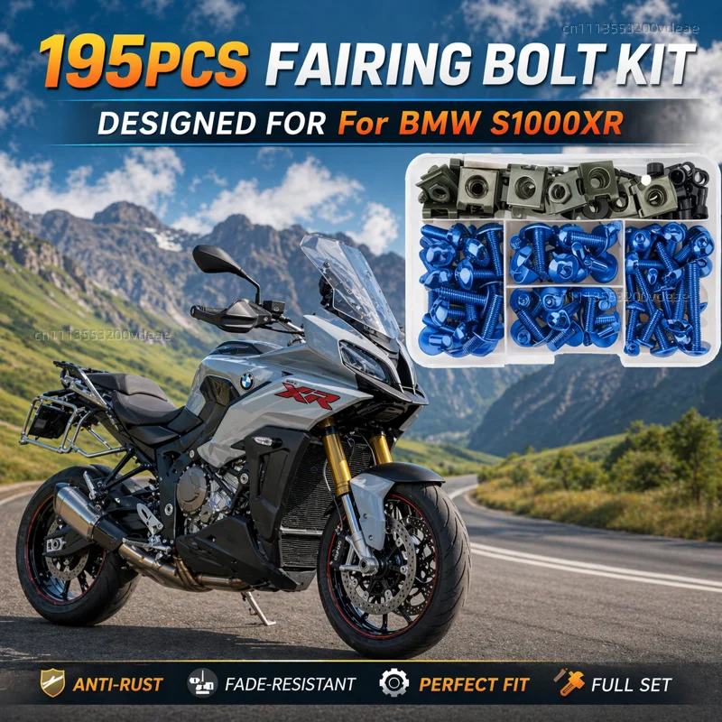 

195Pcs Motorcycle Fairing Bolt Screws Kit Nut Clips For BMW S1000XR S1000 XR S 1000 XR CNC Fastener Hardware Bodywork Repair Set