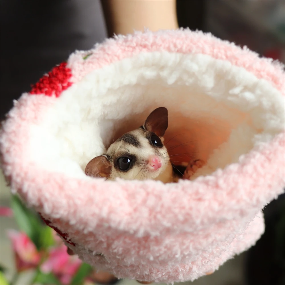 Cute Comfortable Small Pets Hanging Hammock Swing Bag Sugar Glider Sleeping Pouch Winter Warm Hamster Squirrels Ferret Nest Bed