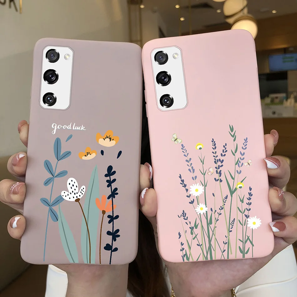 Case for Fundas Samsung Galaxy S20 FE S 20 FE S20FE Case Samsung S20 FE Phone Silicone Flower Cute Soft Back Cover Cases Bumper