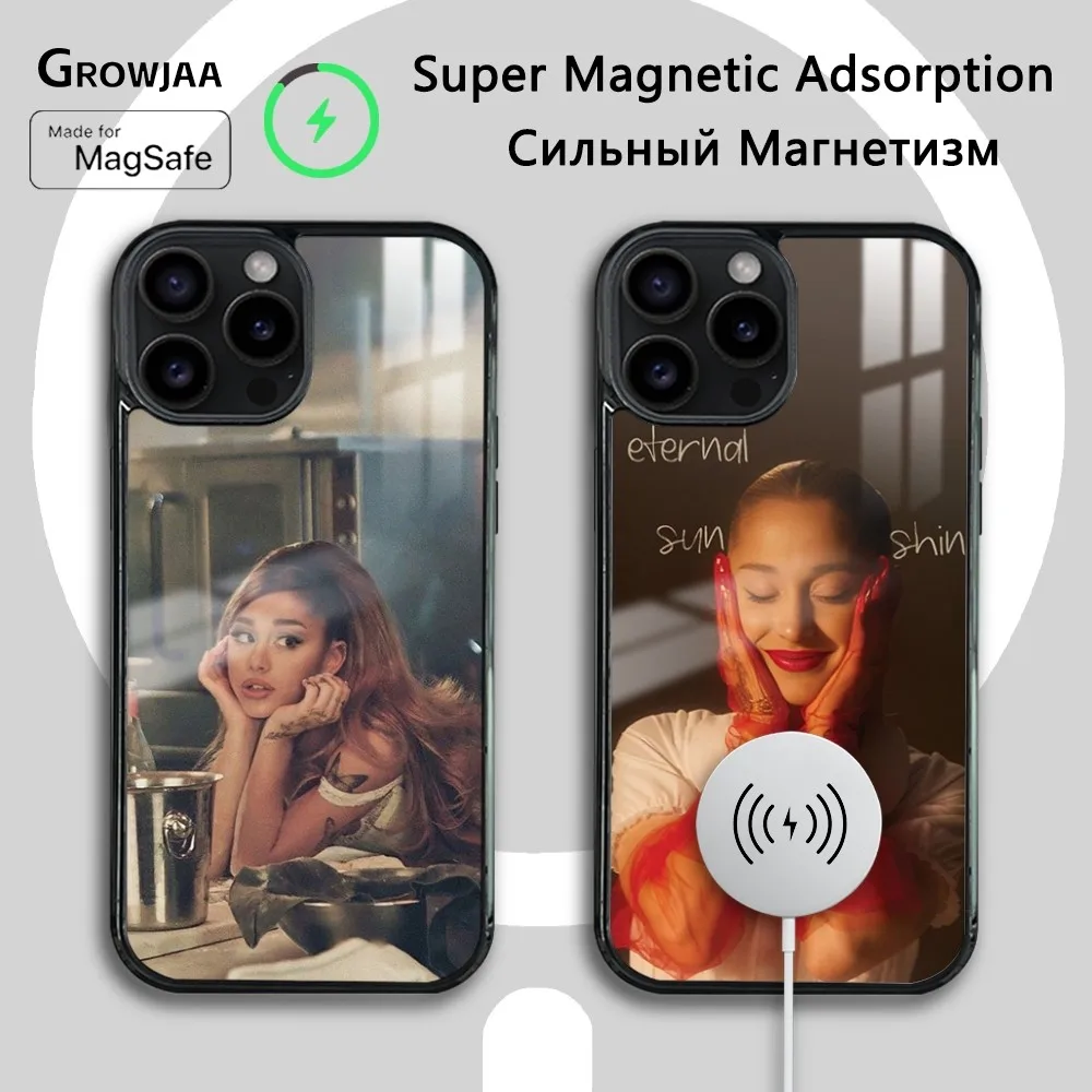 Singer A-Ariana Grande Phone Case For iPhone 16 15 14 13 12 11 Pro Max Plus Mini Magsafe Mirror Wireless Magnetic Cover