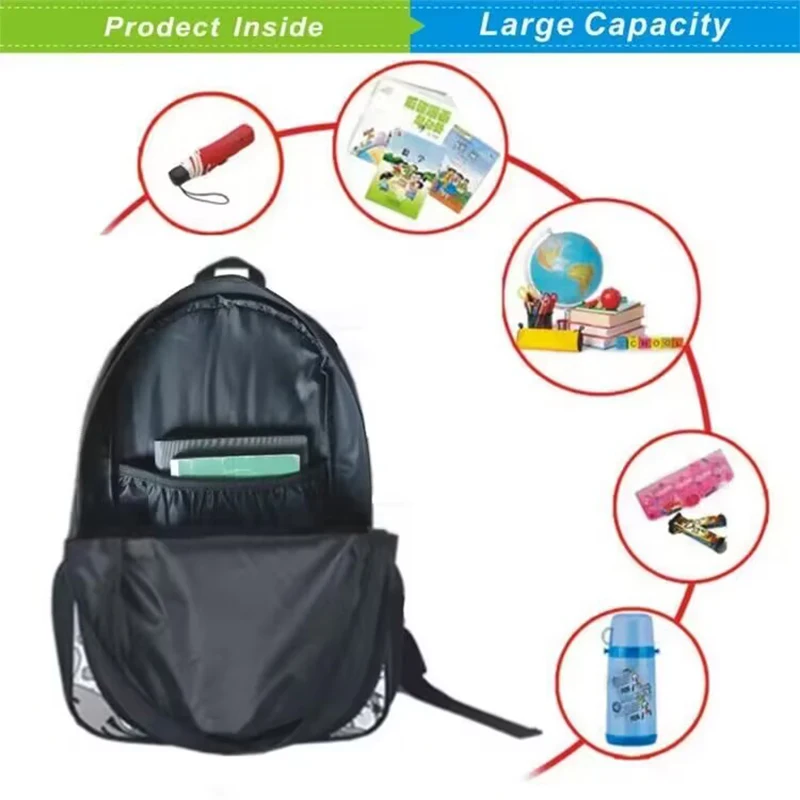 3D Futebol Print School Backpack Set para Meninos e Meninas, Lunch Bags, Lápis Case, Futebol Print, Grau 1-3, 3Pcs