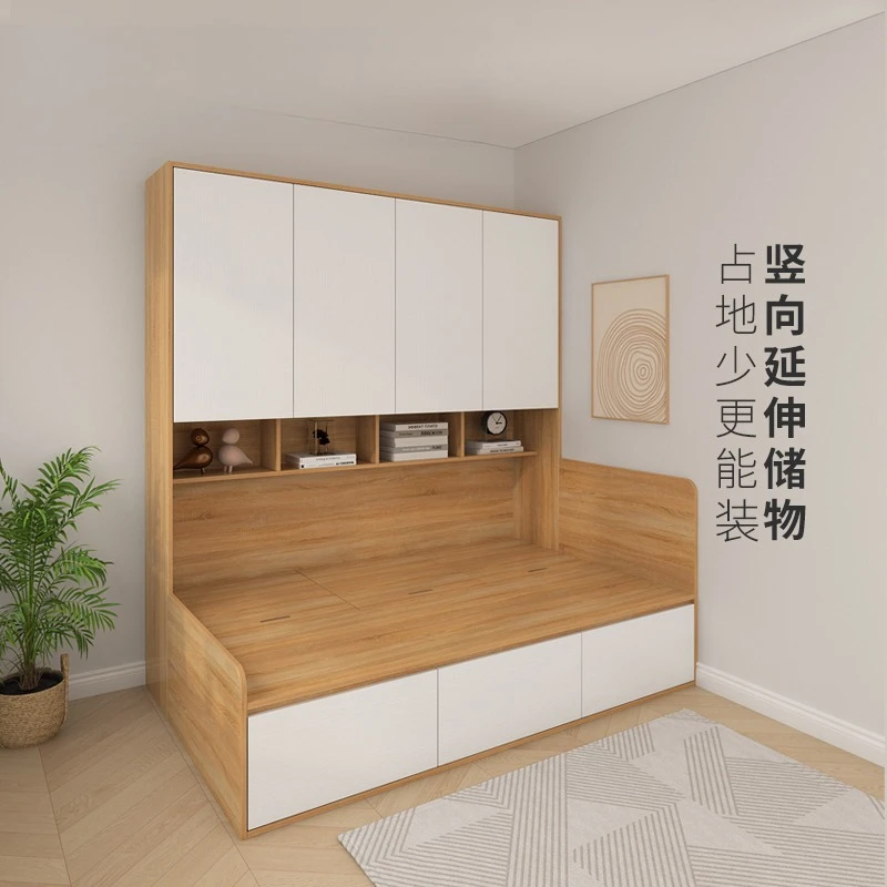 tatami bed cabinet integrated space saving bedroom wardrobe combination bed