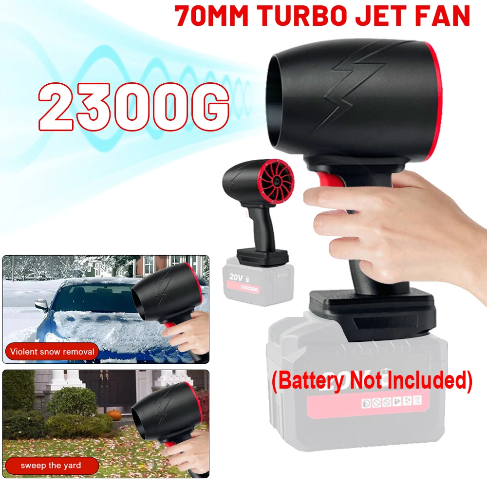 70MM Turbo Blower 1500W Air Gun Turbo Jet Fan 2300g Thrust Handheld Violent Fan Car Wash Snow Removal Air Dryer For Makita 20V