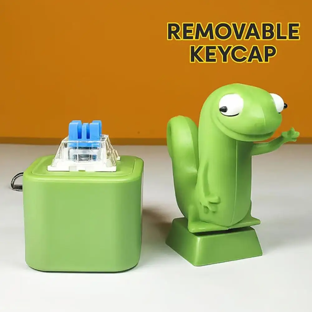 Funny Croaking Frog Keychain Rechargeable Frog Keyboard Fidget Clicker Frog /Pig Sound Keychain with LED Light for Stress Relief