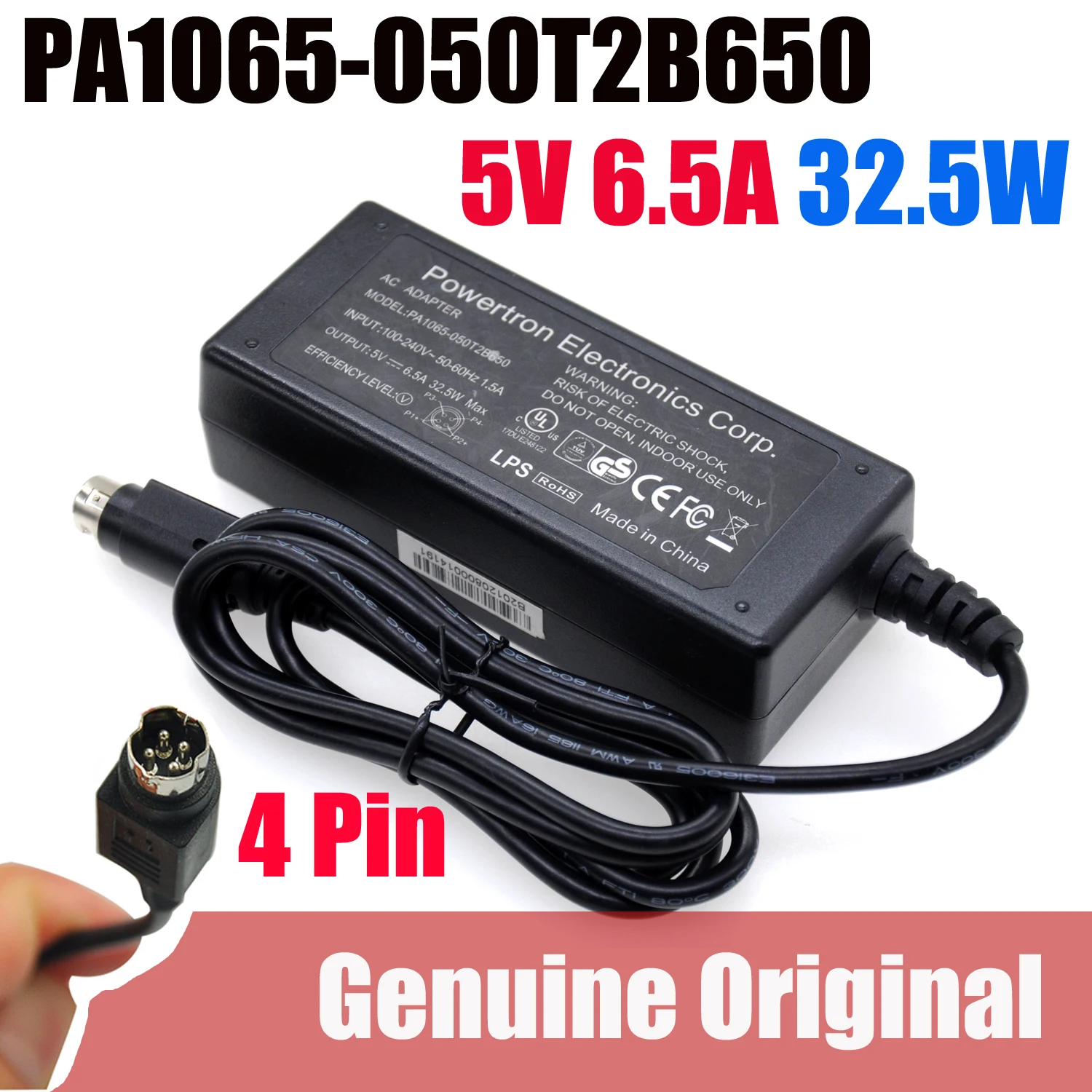 

Genuine 5V 6.5a ACP70 PEC ac power adapter ACP075EU PA1065-050T2B650 for dell D3000 XPS DOCKING STATION ACP075EU ACP70 charger