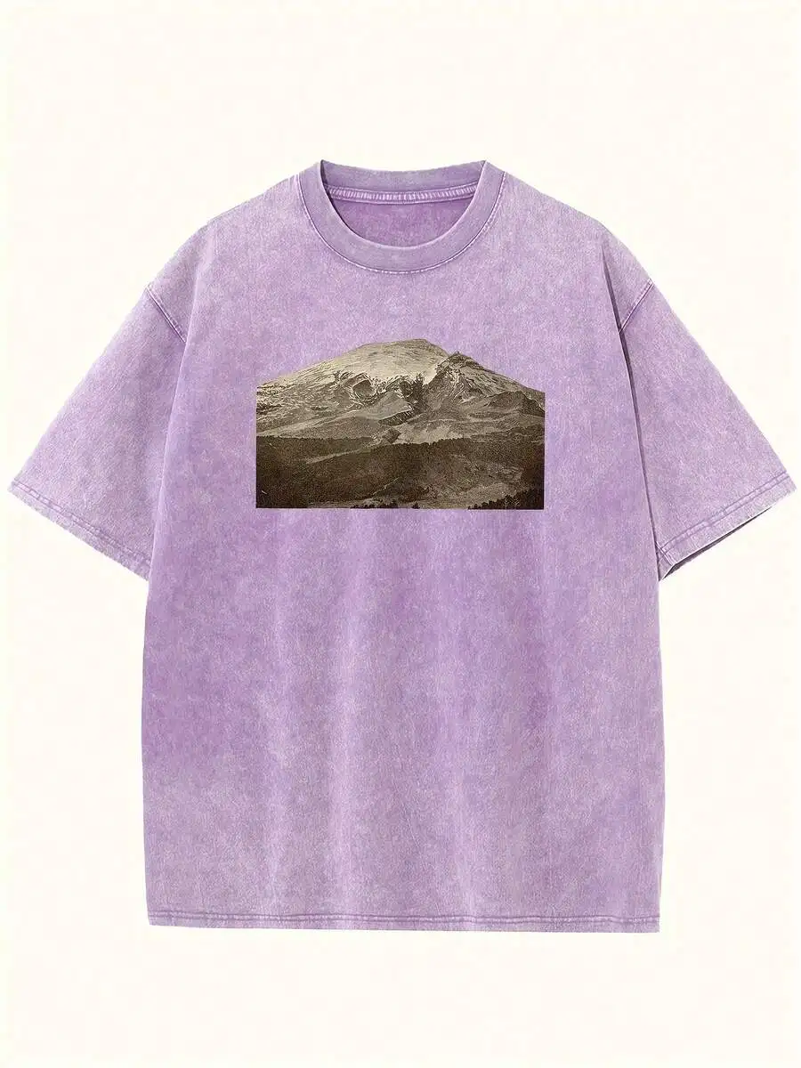 

Oversized Cotton Drop Shoulder T-Shirt Men Vintage Streetwear Casual Tee