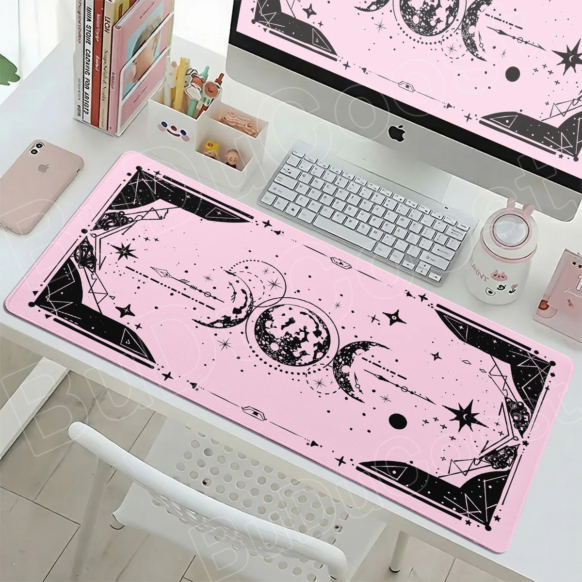 Mousepad Computer New Sun,Moon,Stars Office Long Deskmat XXL Gaming Keyboard Pad with Lockedge Rubber Soft Carpet PC Accessories