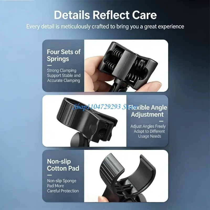 

Y2GD 2Pcs Adjustable Clamps for Microphones Hair Dryers Universals 17mm Ball Base Fit