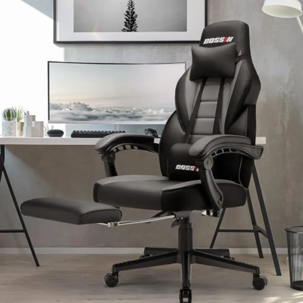 Ergonomic Heavy Duty Gaming Chair with Massage, Footrest, and Lumbar Support view 2