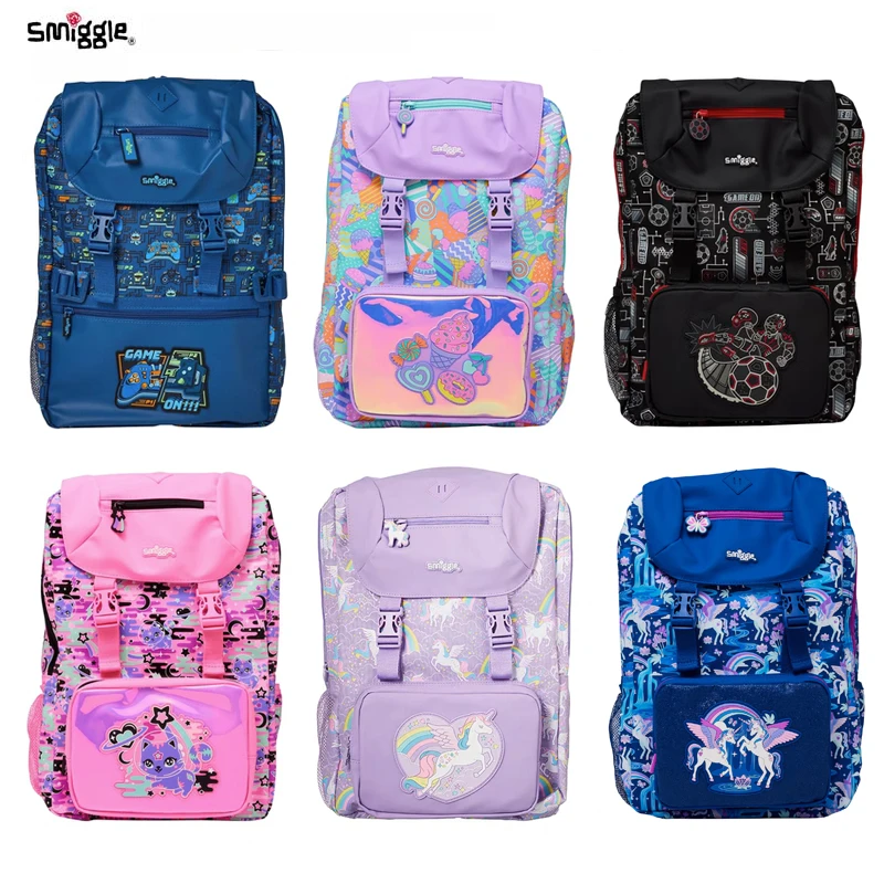 New Zealand Smiggle Cartoon Backpack For Students In Grades 4-6 Cute Schoolbags For Boys And Girls Postman Backpacks Stationery