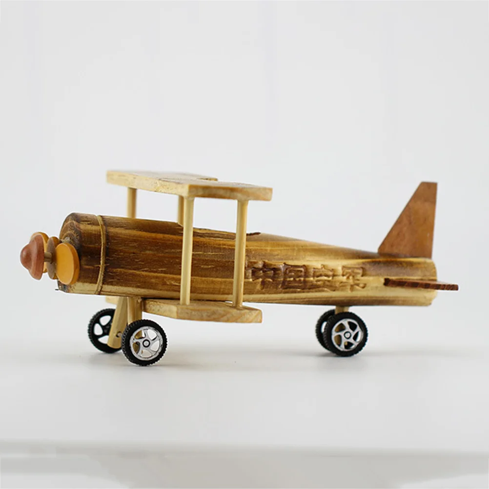 Wood Airplane Toy Toys Aeroplane Model Handcraft Models Bamboo Child Kids Wooden