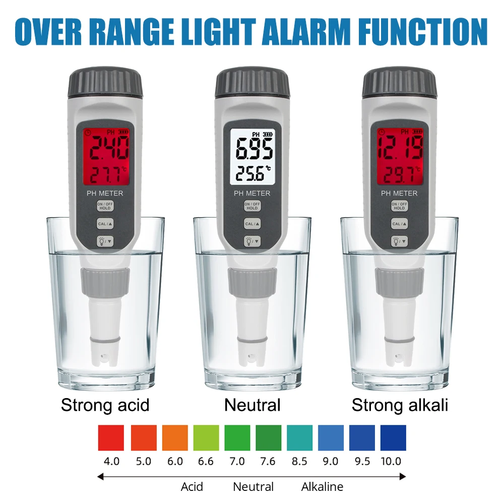 Imagem -05 - Medição Acidometer For Aquarium Professional ph Meter Acidity Meter Pen tipo Water Quality Tester Portable Ph818