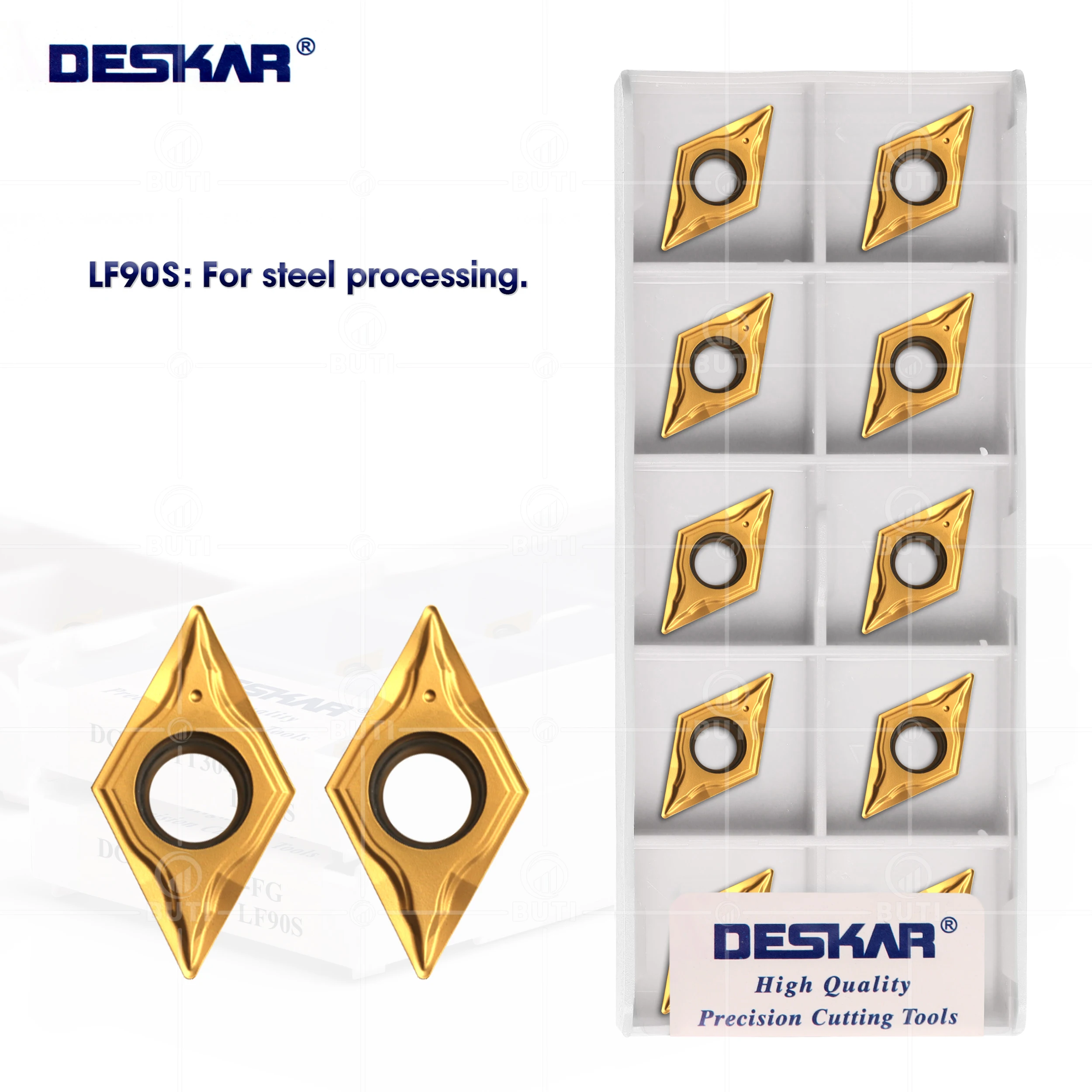 DESKAR 100% Original DCMT11T304-FG LF90S คุณภาพสูง Mesin Bubut CNC เครื่องตัดเครื่องมือกลึง Cermet ภายในคาร์ไบด์แทรกเครื่องมือ