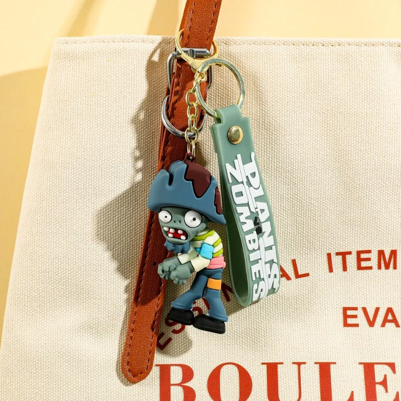 

Plants Vs. Zombies Cute Cartoon Keychain Pendant for Men and Women Fashion Bag Car Key Ring Ornament Lovely Couple Small Gift