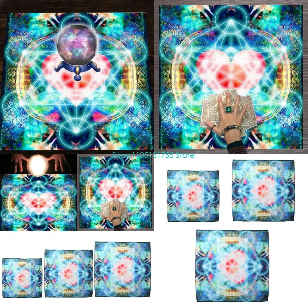 

K0EF Метатрон сердце астрология алтари ткань Таро скатерть гадания карты скатерть гобелен Декор принадлежности для колдовства