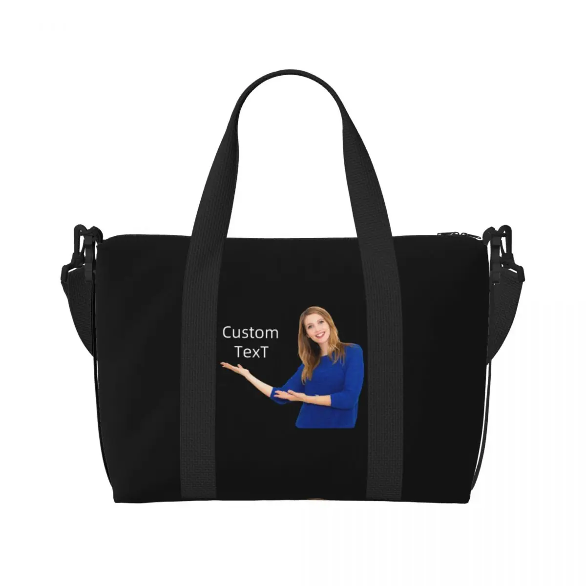 

Custom Face Photo Beach Tote Bag Women Extra Large Gym Carry On Your Design Customized Logo Travel Shopping Bags
