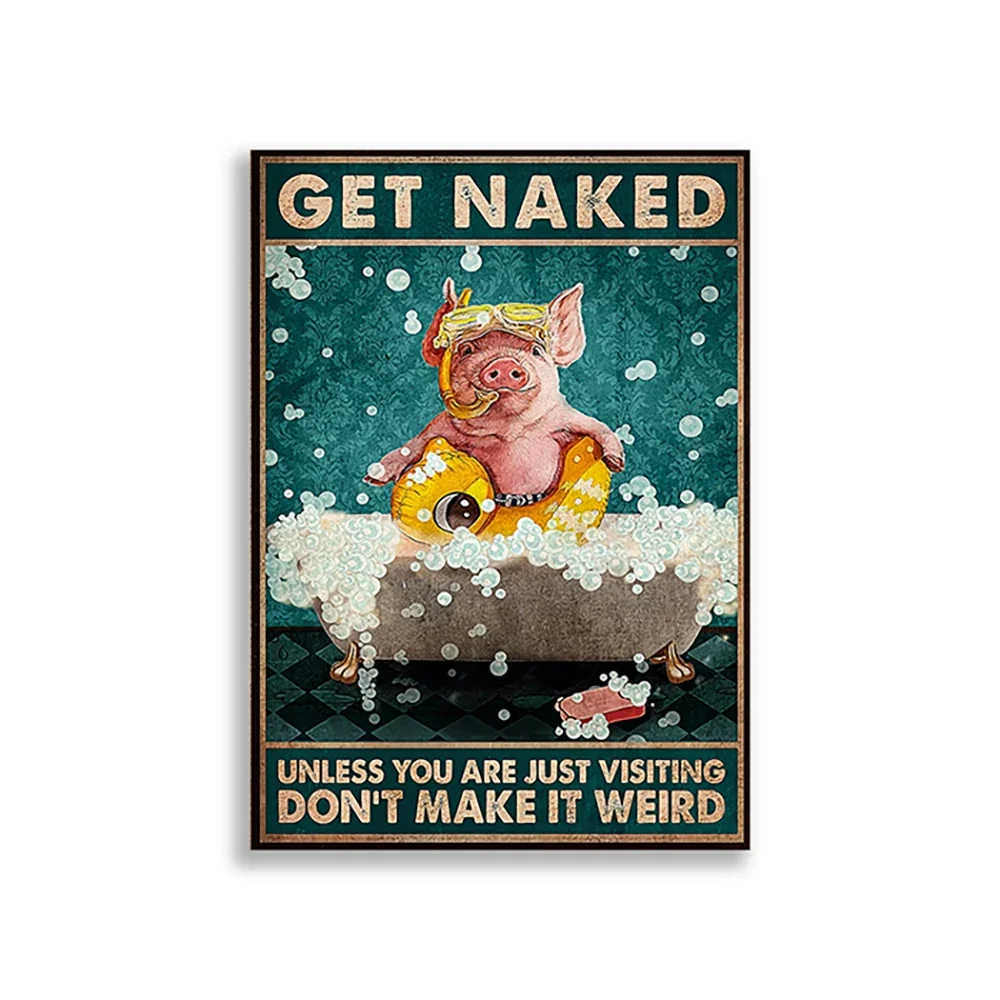 funny pig posters - don't make it weird unless you're just visiting, love pig wall art, pig bathroom decor, pig lover gifts