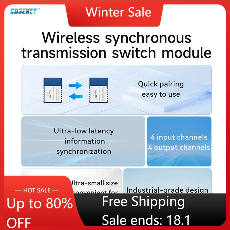 2.4G Signal Acquisition Switch Quantity Wireless Transmission Module CDSENET EWM151 Low Latency AT Command Industrial Grade