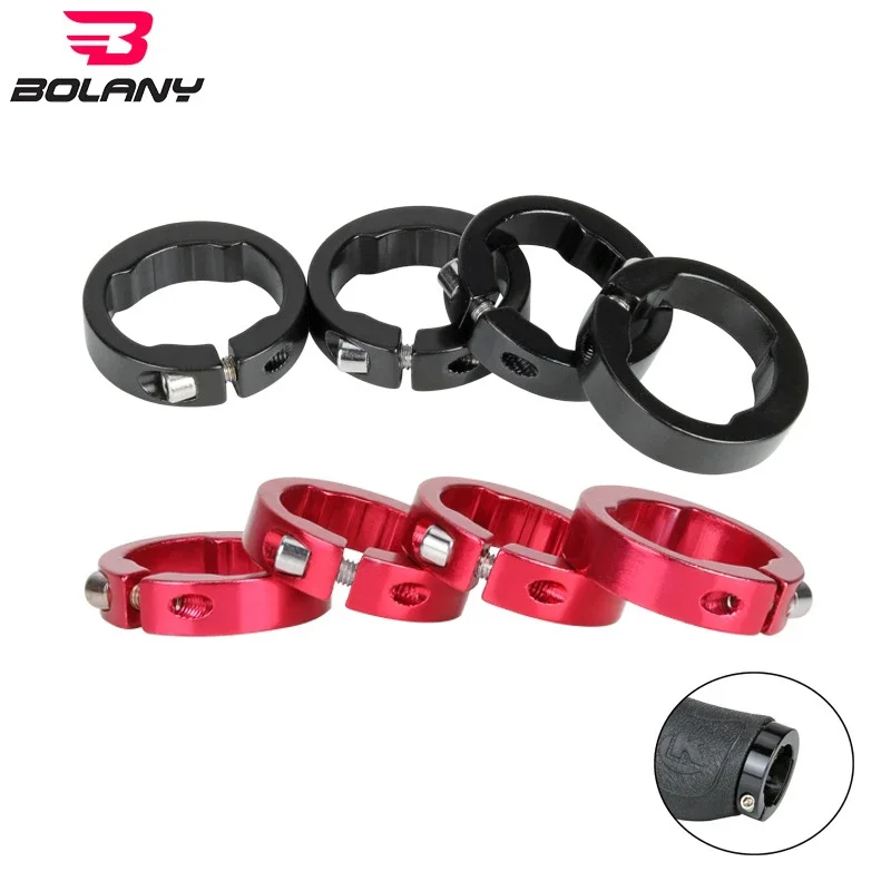 BOLANY Mountain Bike Handlebar Grip Lock Ring EIEIO Black/Red 2 Pcs Aluminium Alloy Fixing Rings 37g Bicycle Parts