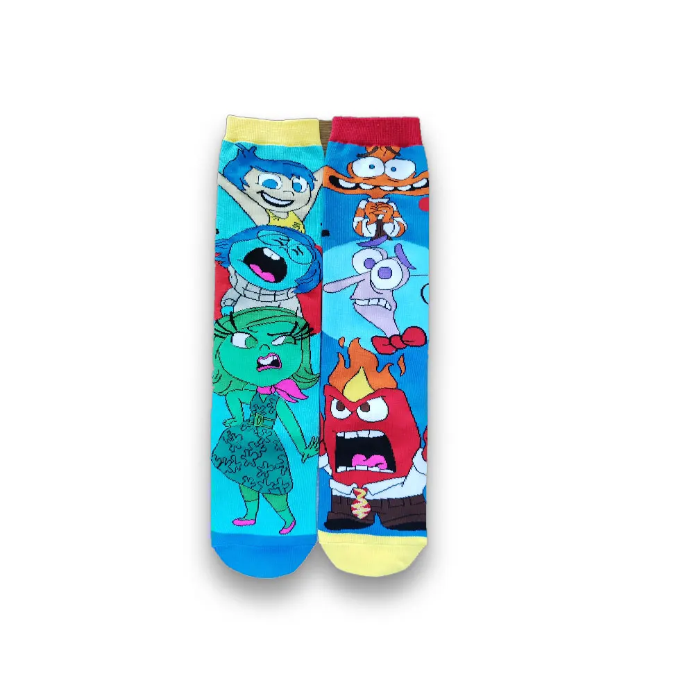 Cute cartoon characters head for men, women and children or ladies socks fashion tube  men socks
