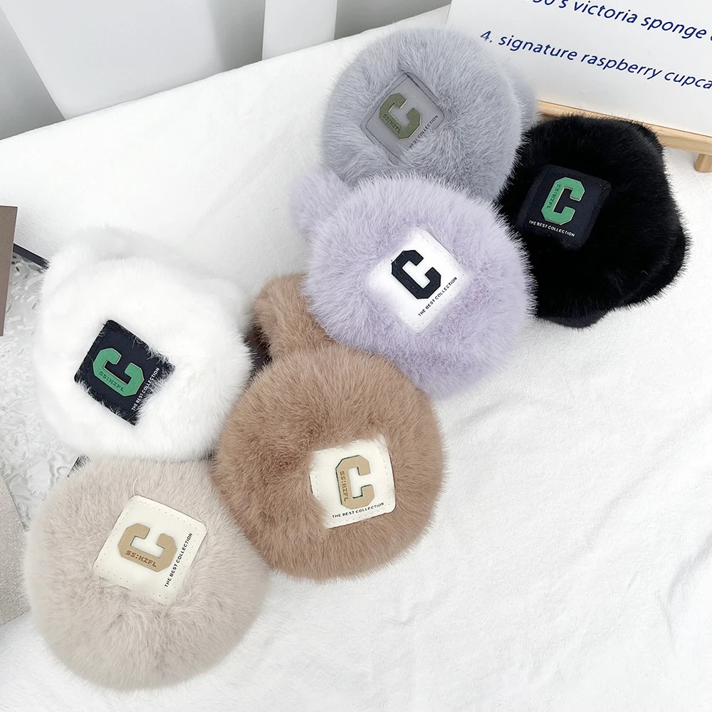 New letter C Foldable Earmuffs Cold Protection Soft Plush Earmuffs Winter Accessories Portable Windproof Ear Cap Student