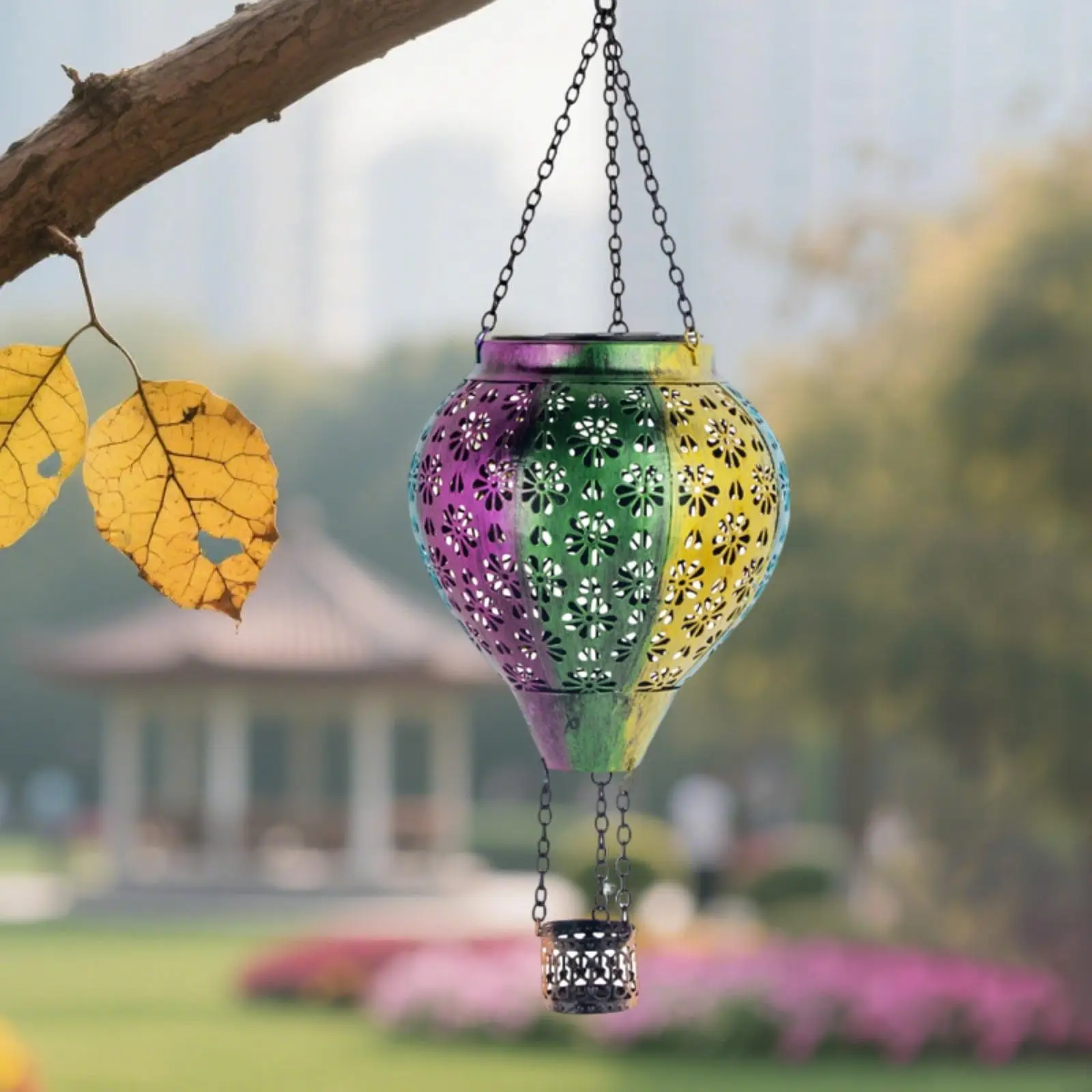 Dekorasi Luar Ruangan Dekoratif Lentera Balon Udara Panas Surya untuk Taman Teras Halaman