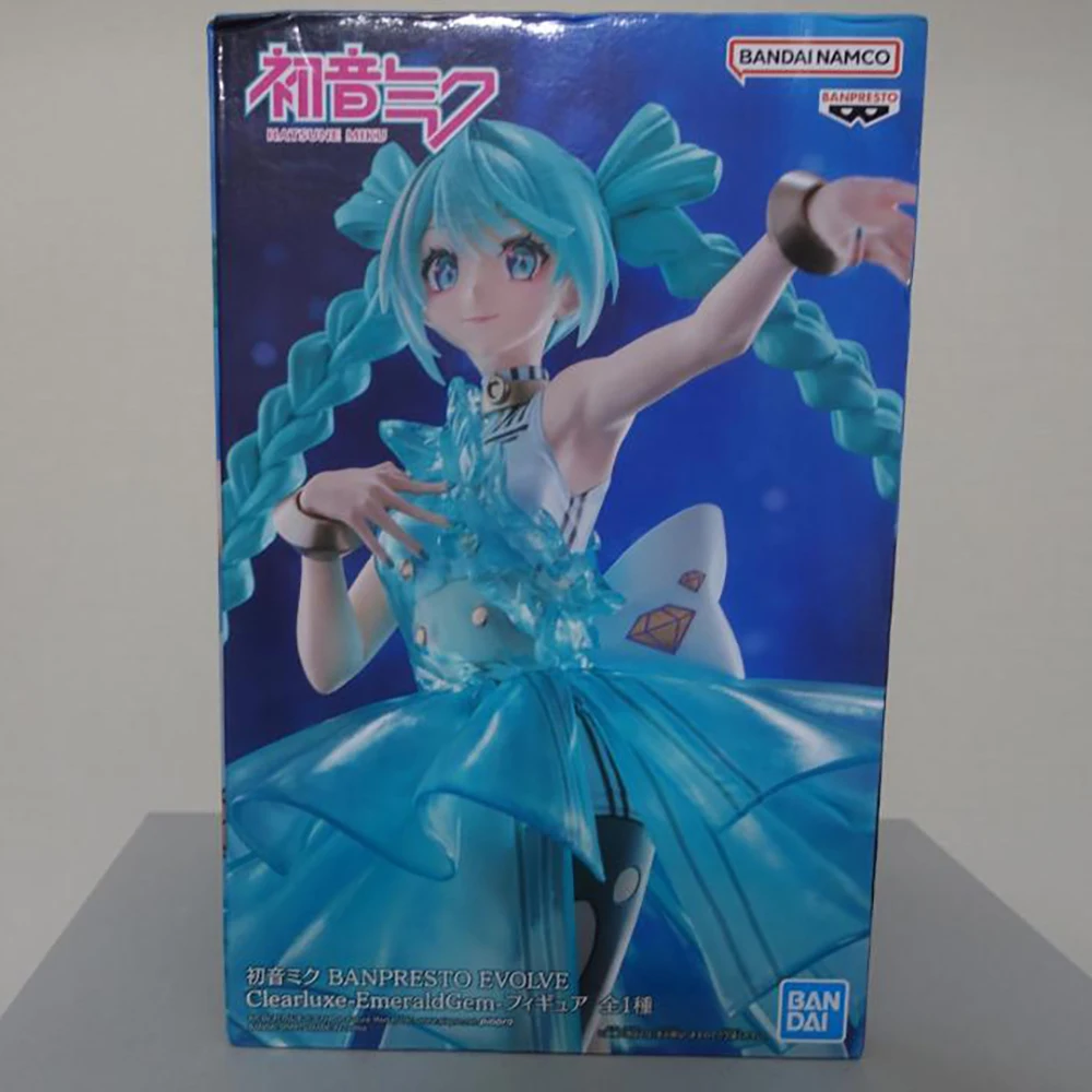 Original BANDAI Hatsune Miku BANPRESTO EVOLVE Clearluxe-émeraude gemme PVC Anime Figure Action Figurine modèle jouets cadeaux de vacances