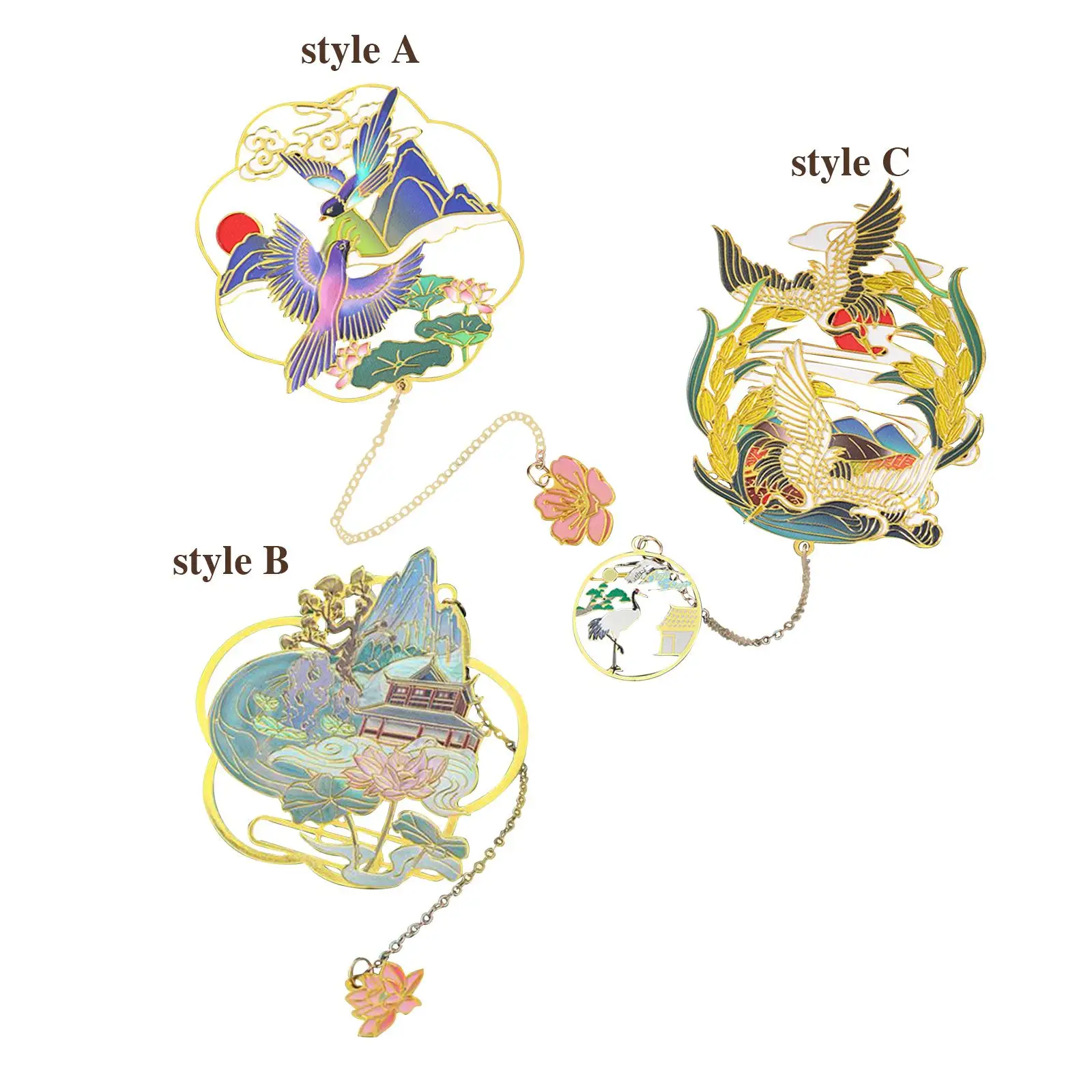 Estilo chinês Bookmark Clip para Leitores, Decoração do Livro, Leitura Suprimentos, 2X