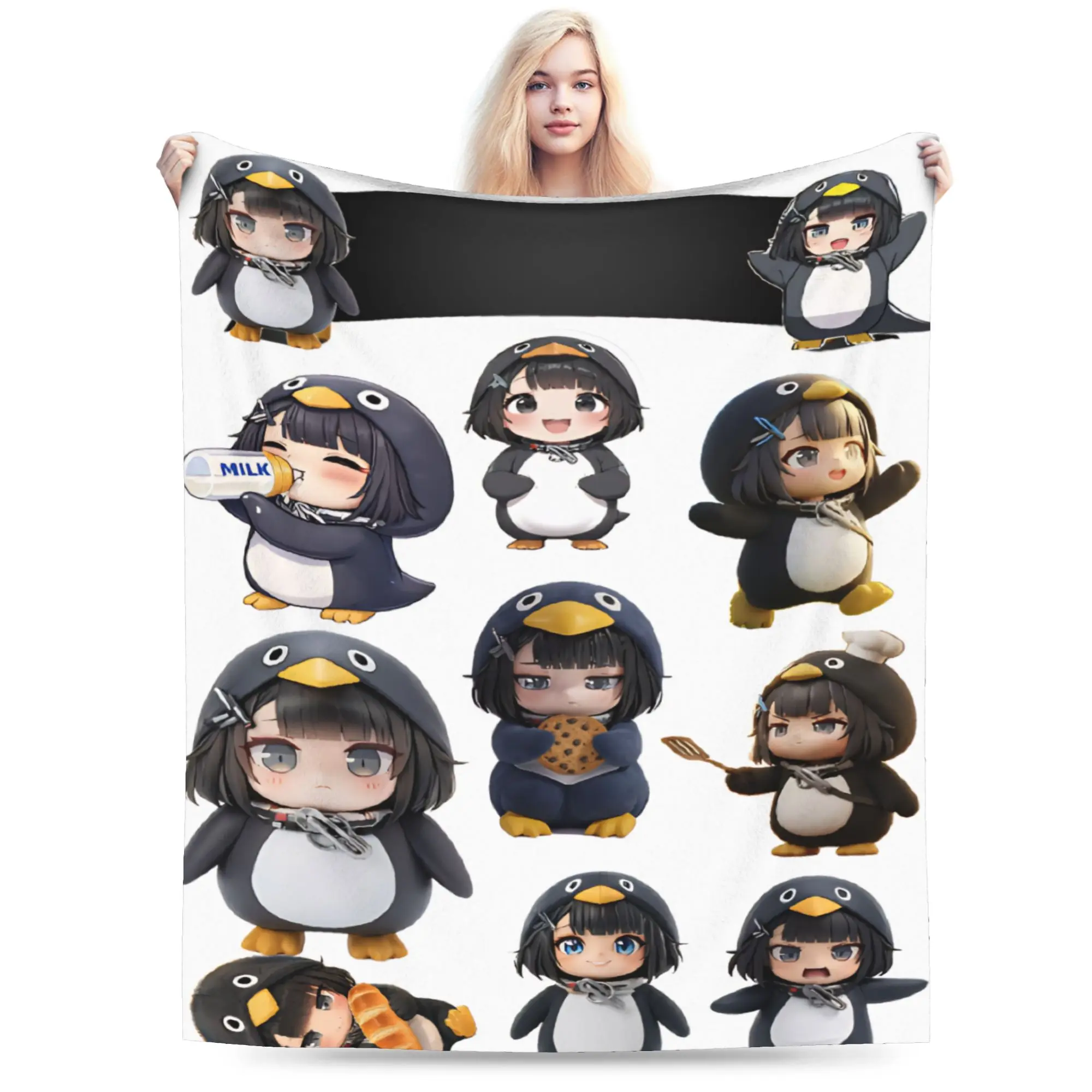 Gugu Gaga Penguin Merch Blanket Ultra-Soft Flannel  Throw Blanket Cozy Bedspreads