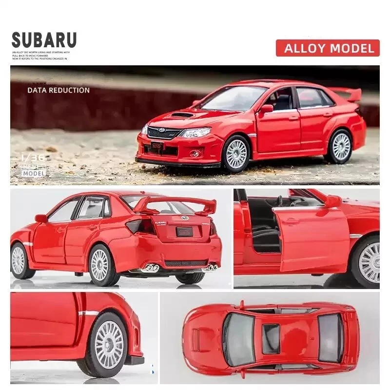 JDM Subaru Impreza WRX STI 2010 Rally Car Simulation Diecast & Toy Vehicle Pull Back & Doors Open RMZ city 1:36 Alloy Car Model