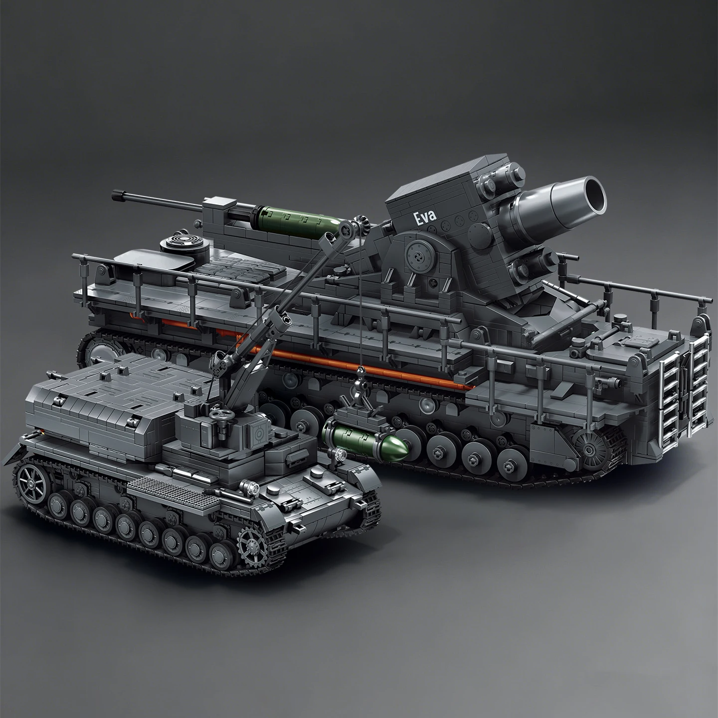 

MOC Karl Heavy Mortar: High-Difficulty Building Block Ammunition Truck Model Toy—Extra-Large Cannon Display Piece