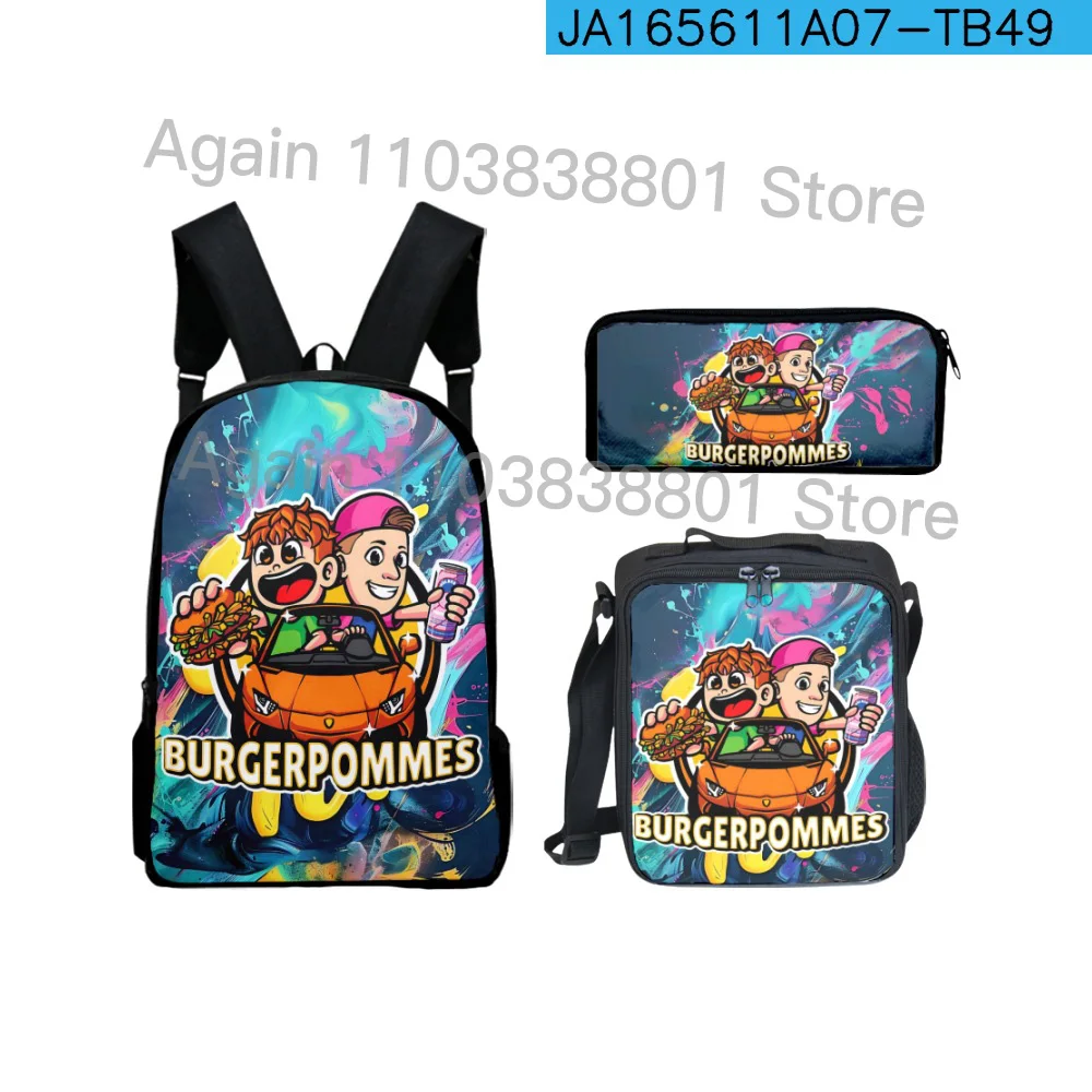 icrimax Merch  3pcs/Set School bag, lunch bag, pencil case school bags for girls school bags for boys men's children's backpack