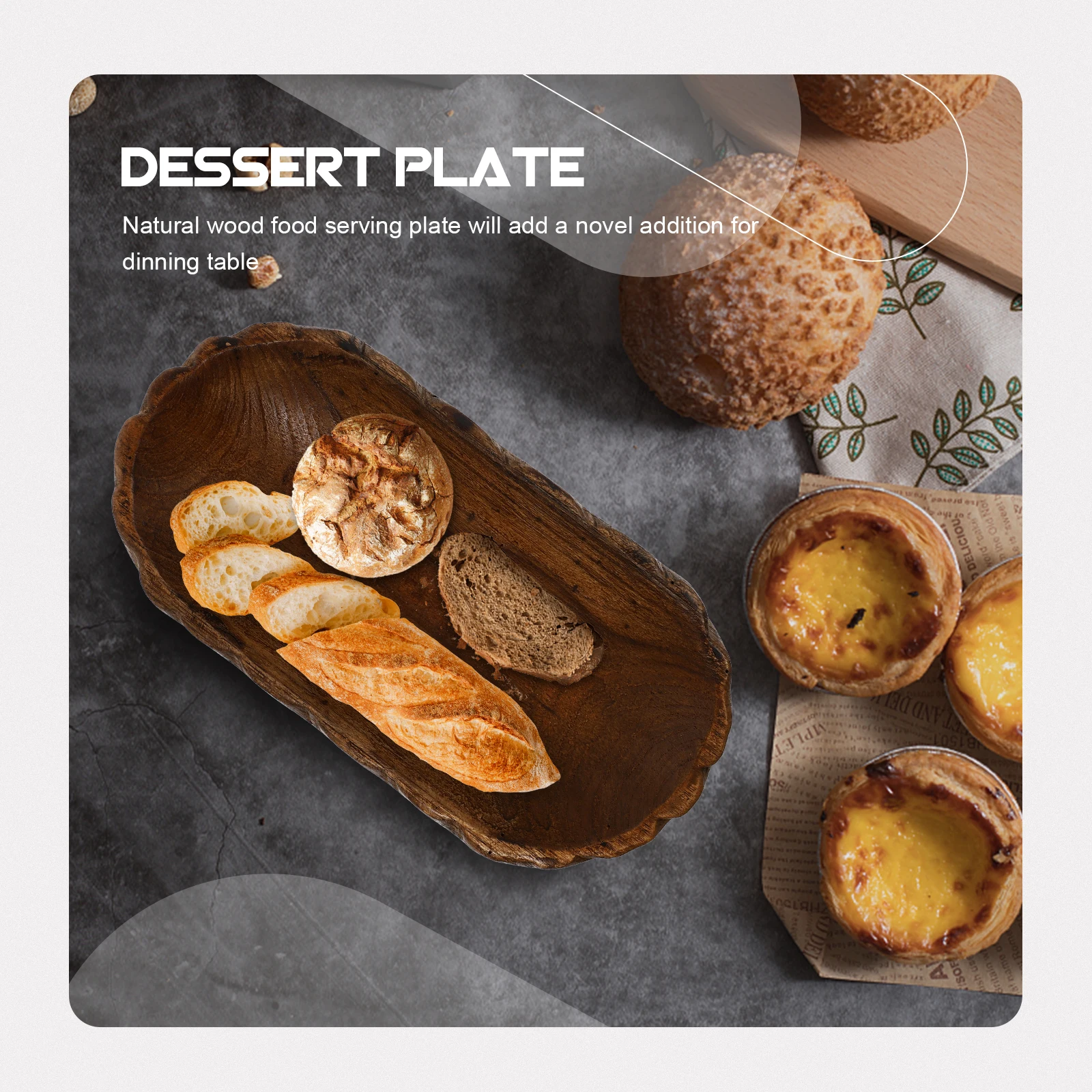 

Wooden Wavy Edges Fruit Plate Sturdy Wearresistant Natural Material Home Buffet Dining Table Decorative Gift Choice