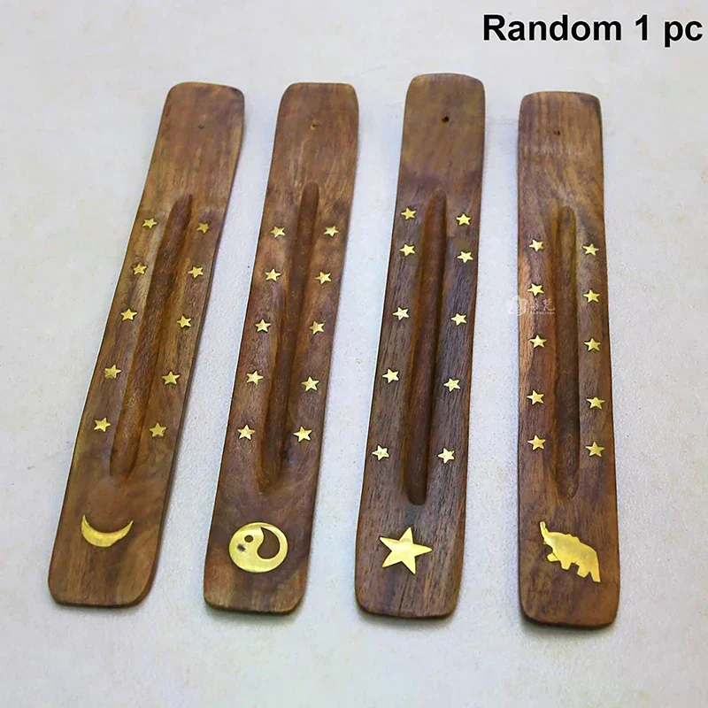 /PFU/Wooden Incense Stick Holder Ash Catcher Burner Incense Stand Rack Incense Base Aromatherapy Plate Home Decoration Natural