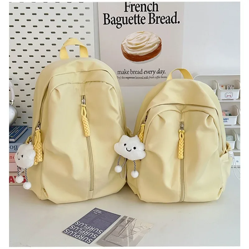 Daily Outing Travel Bag Student Candy Color Backpack Simple Travel Backpack Middle High School Student Leisure School Bag