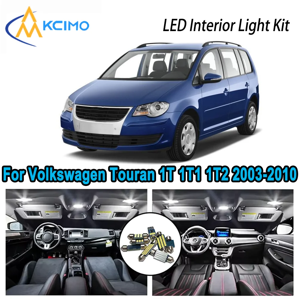 

High-Quality LED Interior Kit for Volkswagen Touran 1T 1T1 1T2 2003-2010 2004 Premium Error-Free Dome Map Trunk Automotive Lamps