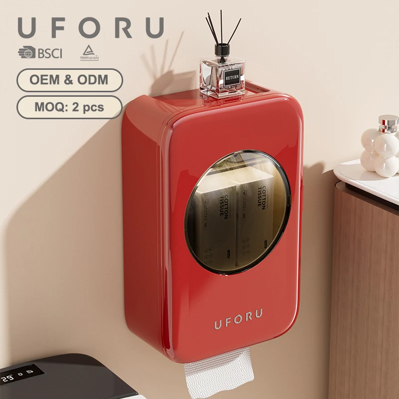 UFORU Creative Wall Mounted Tissue Box Bathroom Face Towel Storage Box Bathroom Organization Wonder