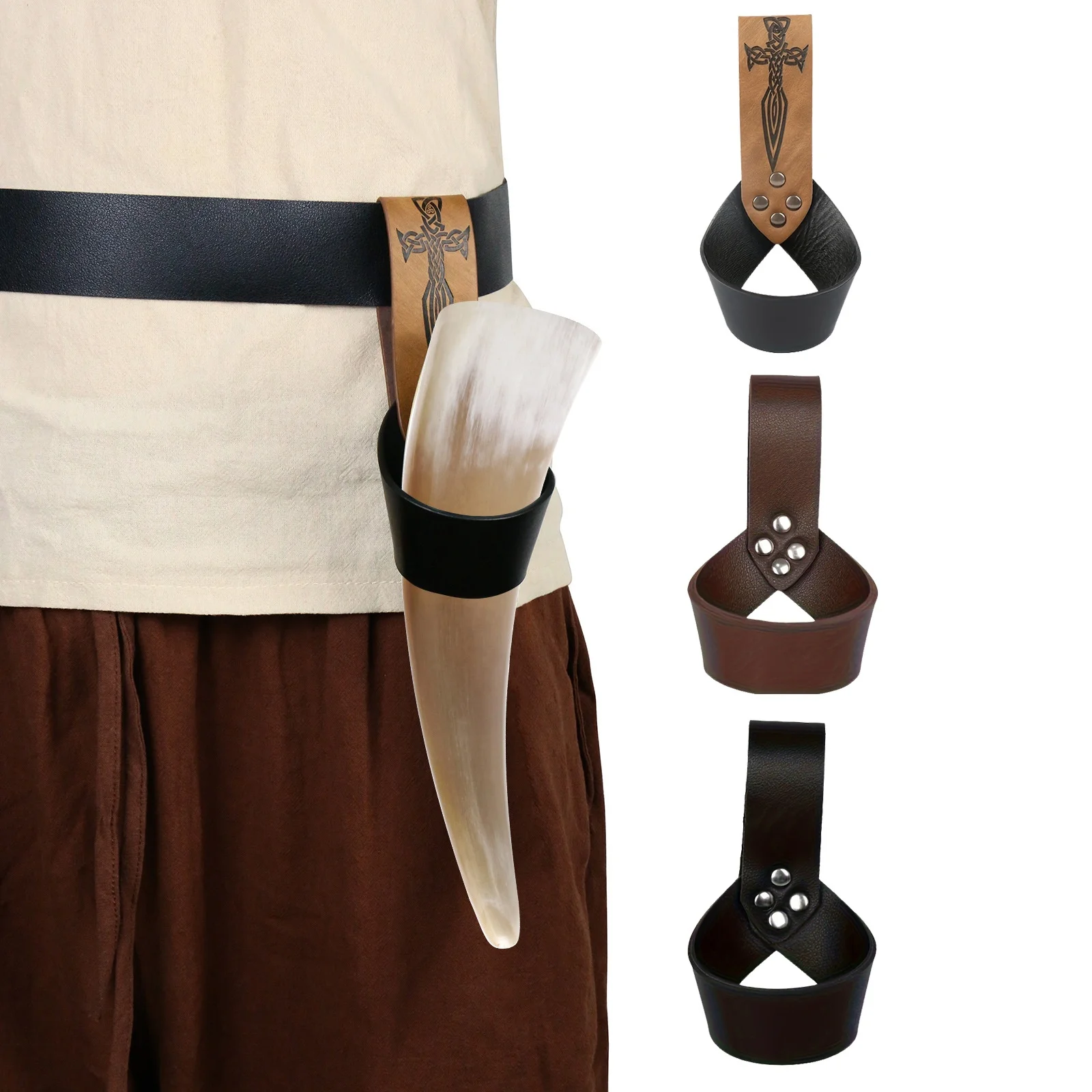 Renaissance Costume Accessories Medieval Knight Sword Sheath Scabbard Rapier Long Sword Holder for Halloween LARP Cosplay Party