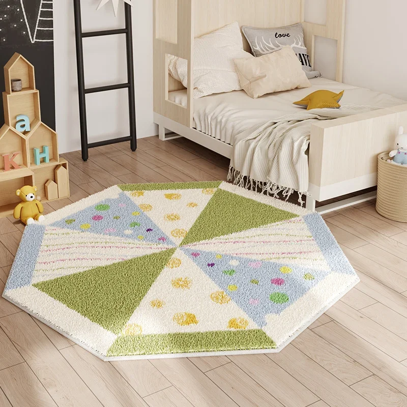 

Octagonal Shaped Room Carpet Soft Comfortable Play Carpets Machine Washable Coffee Table Rug Large Size Foldable Balcony Rugs